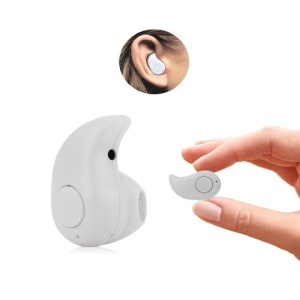 Mini casca Bluetooth MRG 10m invizibila Handsfree Alb A2DP - Img 4