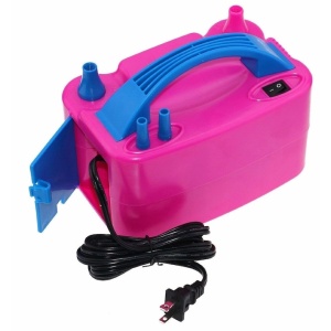 Pompa compresor pentru umflat baloane, putere 600 W, dimensiuni 20 x 15 x 12 cm, volumul de aer 750 L / min, electric, roz - Img 1