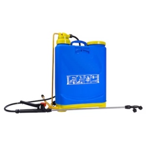 Pompa de stropit electrica si manuala tip vermorel, capacitate 16L, pentru gradina, pomi, legume, cu suport pentru umar, albastru - Img 1