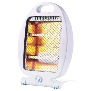 Radiator incalzitor cu quartz, putere 800W, cu termostat si indicator luminos de functionare, 2 trepte de putere, grila de siguranta, cu 2 elementi, maner pentru transport, alb - Img 1