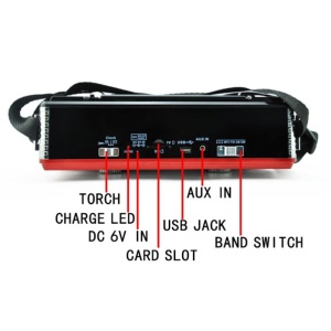 Radio portabil, Bluetooth, AM/FM, conectivitate USB, Retro, card de memorie, rosu - Img 5