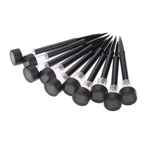 Set 10 lampi solare, pentru gradina, tip tarus, inaltime 30cm, negru - Img 1