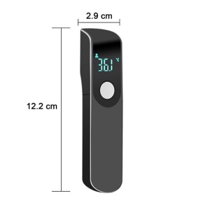 Termometru digital, non contact, cu infrarosu, multifunctional, afisaj digital, alarma vizuala in caz de febra, negru - Img 2