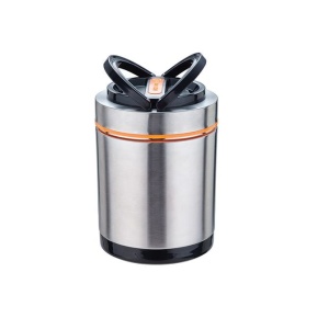 Termos pentru mancare, cu 3 straturi, din inox, capacitate 1, 4L, capac cu inchidere etansa, maner pentru transport, argintiu - Img 1