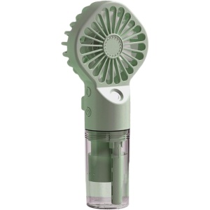 Ventilator portabil de mana, cu vapori de apa, 4 trepte de viteza, ideal pentru calatorii, din plastic, verde - Img 1
