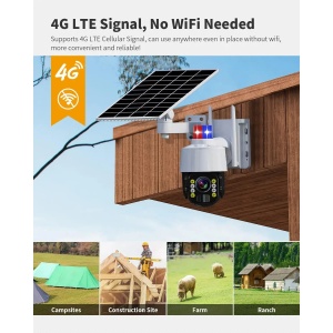Camera de Supraveghere Solara/ aplicatie mobila V380 PRO – Monitorizare 360°, Impermeabila, Control prin Telefon, Unghi larg, Sirena incorporata, Audio bidirectional, Alarma - Img 2