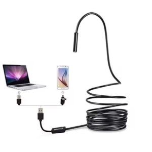 Camera endoscopica de inspectie, 2 in 1, pentru Android, PC, Micro USB, Camera HD, cu 6 LED-uri de iluminare, lungime 5M, negru - Img 3