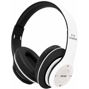 Casti wireless cu microfon si radio P15 alb Pangpai - Img 1