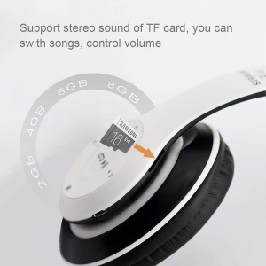 Casti wireless cu microfon si radio P15 alb Pangpai - Img 4