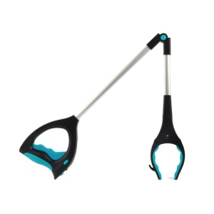 Cleste pentru prindere obiecte, extensibil, cu maner antialunecare, pliabil, bec LED pentru iluminarea obiectului prins, magnet pe exteriorul clestelui, negru/albastru - Img 1