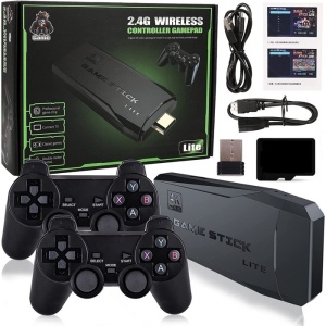 Consola wireless 1Tech SH-G02, 10.000 de jocuri incorporate, doua joystick-uri wireless, 4K, 2,4 GHz, negru - Img 1