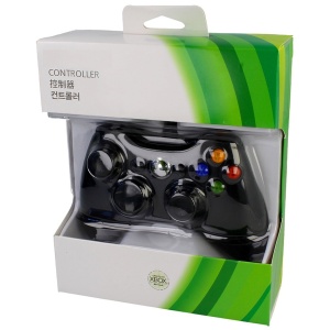 Controller cu fir ElektroStator DualShock pentru Xbox 360, Negru - Img 3