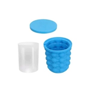 Dispozitiv pentru gheata Smart Ice Cube FOXMAG24, tip frapiera, silicon, usor de utilizat, capac inclus, 120 de cuburi, albastru, 14x13 cm - Img 2