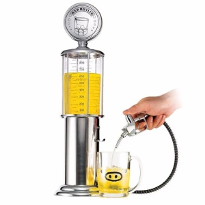 Dozator FOXMAG24 pentru bauturi alcoolice, capacitate 0,8L, cu 2 furtunuri, baza din aluminiu, argintiu - Img 2