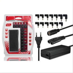 Incarcator pentru leptop si alte dispozitive, tip adaptor, 100/120 W, cu 13 mufe, alimentare la retea, 3 pini, negru - Img 1