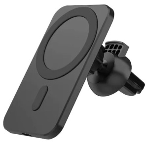 Incarcator Wireless Auto, FOXMAG24, 15W Fast Charge, Qi, magnetic, Universal, Grila ventilatie, clema de siguranta, Rotatie 360 °, negru - Img 1
