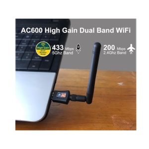 Mini adaptor Wi-Fi, viteza 600Mbps, dual band, portabil, hotspot Wi-Fi, interfata USB 2.0, compatibilitate extinsa, design compact si portabil, negru - Img 4