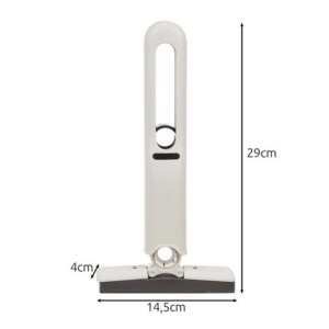 Mini mop portabil, dimensiuni 29 x 14, 5 x 4 cm, cu sistem de auto-stoarcere, stergere usoara multisuprafete / geamuri, din ABS, alb - Img 2