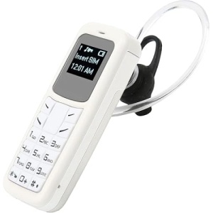 Mini telefon Dual SIM deblocat, ecran de 0, 66 inchi, conexiune Bluetooth, player de muzica, card nano SIM dual, alb - Img 1