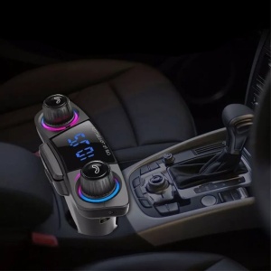 Modulator auto, cu cititor de carduri, bluetooth, handsfree, functie incarcare telefon, negru - Img 4