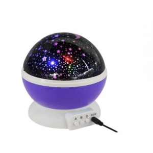 Proiector Star Master, 4 x LED, USB, functie rotatie, Alb-Mov - Img 2