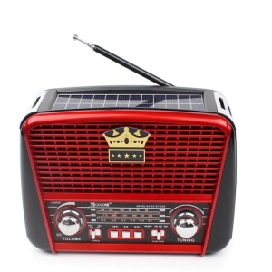 Radio portabil, cu Bluetooth, conectivitate USB sau card SD, acumulator integrat, lanterna, rosu - Img 1