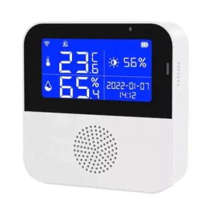 Senzor Inteligent FOXMAG24, temperatura, umiditate si luminozitate, wireless, interfata Tuya / Smartlife, alb - Img 1