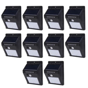 Set 10 lampi solare, FOXMAG24, 30 de LED, senzor de miscare, 0.55W, negru - Img 1