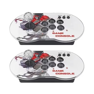 Set 2 console joc, jocuri clasice incluse, compatibil card TF, buton ON/OFF, negru/alb - Img 1