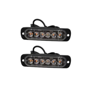 Set 2 Stroboscoape 6 LED FOXMAG24, lumini de avertizare galbene pentru platforma, ATV, Tractor, Jeep, Off Road - Img 1