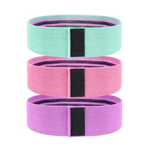 Set 3 benzi elastice pentru fitness, cu 3 niveluri de rezistenta, confectionate din material textil - Img 1