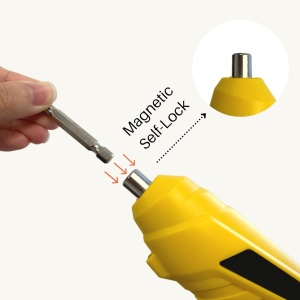 Surubelnita electrica, fara fir, cu acumulator, include 45 de biti, 1 tija de extensie, cutie pentru transport, cablu de incarcare, galben/negru - Img 6