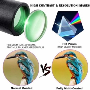 Telescop monocular HD 40*60, rezistent la praf si apa, compatibil smartphone, din plastic rezistent, negru - Img 3