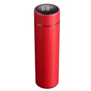 Termos cu afisaj temeperatura, din otel, capacitate 500 ml, cu display LED, rosu - Img 1