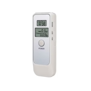 Tester de alcoolemie digital, cu baterii, functie ceas, alarma, termometru, acuratete ridicata, alb - Img 1