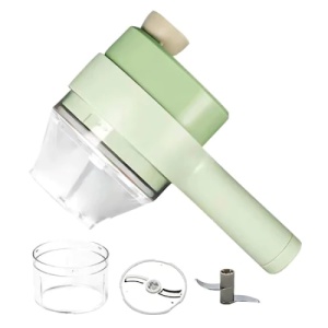 Tocator 4 in 1 pentru alimente, ideal pentru taiere carne, legume, fructe, electric, verde - Img 1