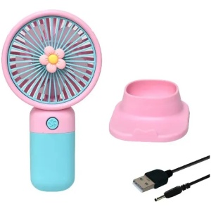 Ventilator de mana cu suport, portabil, incarcare USB, dimensiuni reduse, acumulator integrat, putere 1,5W, multicolor - Img 2