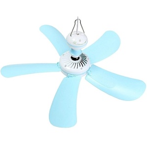 Ventilator de tavan, portabil, putere 8W, cu comutator de alimentare, cu suport pentru agatare, din plastic, alb - Img 1