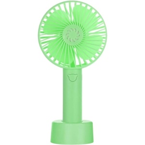Ventilator portabil, design compact, functionare silentioasa, viteza ajustabila, incarcate USB, cu acumulator, verde - Img 1