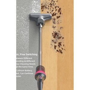 Aspirator vertical, fara fir, multifunctional, 3 viteze, putere 100 W, curatare praf eficienta, autonomie 30-45 min, cu accesorii pentru canapele si spatii inguste, negru/mov - Img 4