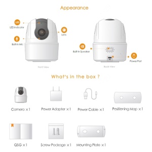 Camera de supraveghere Wi-Fi, cu microfon, comunicare bidirectionala, detectie umana, stocare microSD, aplicatie pentru mobil, alb - Img 4