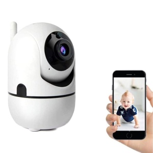 Camera IP WiFi, rotativa la 360°, Full HD, Night Vision, notificari telefonice, alb - Img 1