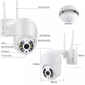 Camera supraveghere audio IP PTZ, 4x Digital Zoom, conectiune WiFi, HD 1080P, AI detectie persoana, interior si exterior - Img 2