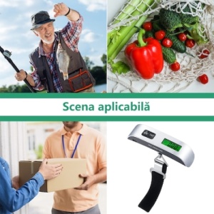 Cantar electronic FOXMAG24, pentru bagaje, capacitate 50 kg, afisaj LCD, argintiu - Img 3