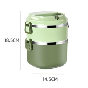 Caserola din otel inoxidabil, cu 2 compartimente pentru separarea mancarii, capacitate totala 1, 4L, verde - Img 3