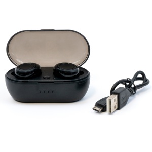 Casti wireless TWS A2, versiune bluetooth 5.0, microfon incorporat, distanta functionare 10 m, design minimalist, Negru, FOXMAG24® - Img 2