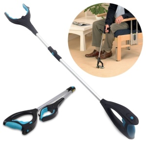 Cleste pentru prindere obiecte, extensibil, cu maner antialunecare, pliabil, bec LED pentru iluminarea obiectului prins, magnet pe exteriorul clestelui, negru/albastru - Img 3
