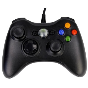 Controller cu fir ElektroStator DualShock pentru Xbox 360, Negru - Img 1