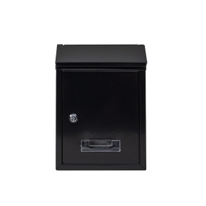 Cutie postala metalica, dimensiuni 21.7x7x30cm, cu deschidere frontala si cheie, montare pe perete, negru - Img 2