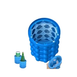 Dispozitiv pentru gheata Smart Ice Cube FOXMAG24, tip frapiera, silicon, usor de utilizat, capac inclus, 120 de cuburi, albastru, 14x13 cm - Img 3